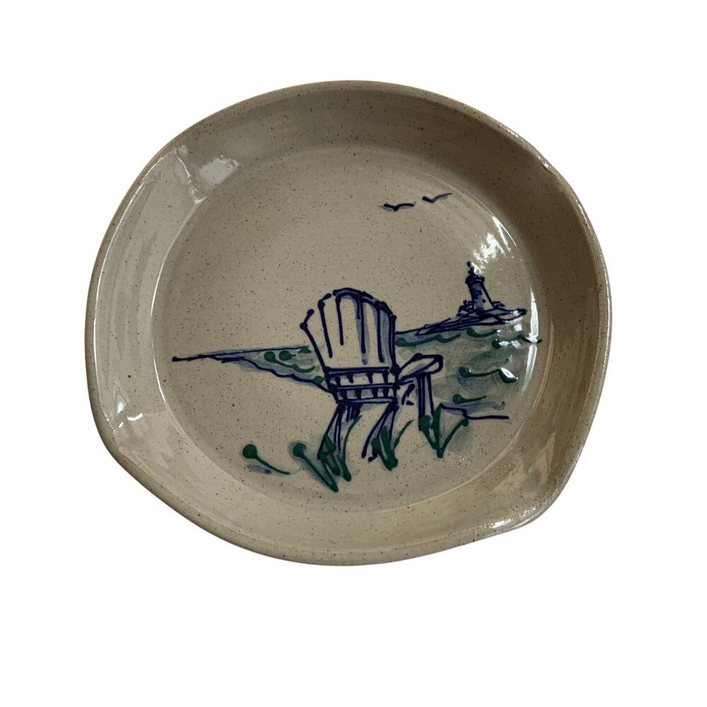 Great Bay Pottery Hand Made Cigarette Ash Tray Ceramic Hampton, NH 2004